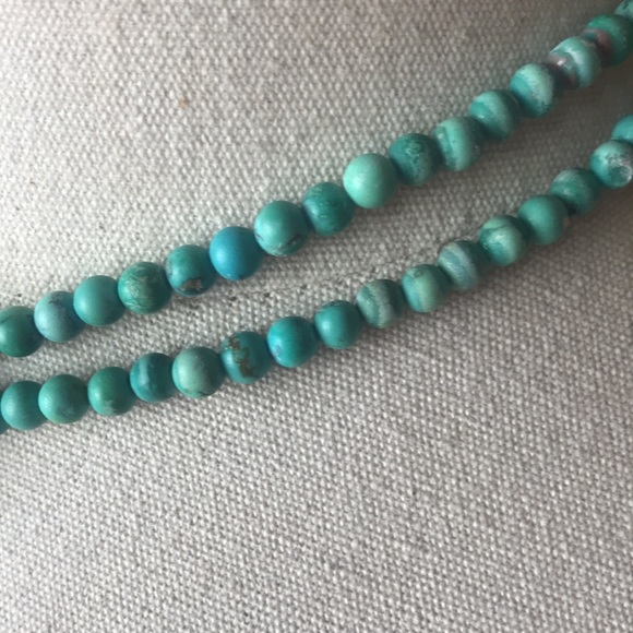 Gale Self designer hallmarked sterling silver turquoise bead choker necklace - Picture 3 of 9